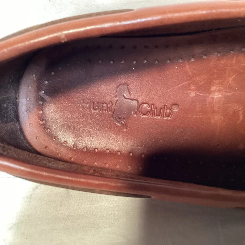 Men’s Hunt Club Brown Leather Tassel Loafers Size 8 1/2 - Picture 7 of 10